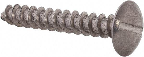 Value Collection - #10 Truss Head Slotted Sheet Metal Screw - Stainless Steel, 1-1/2" Length Under Head, Grade 18-8 - Industrial Tool & Supply