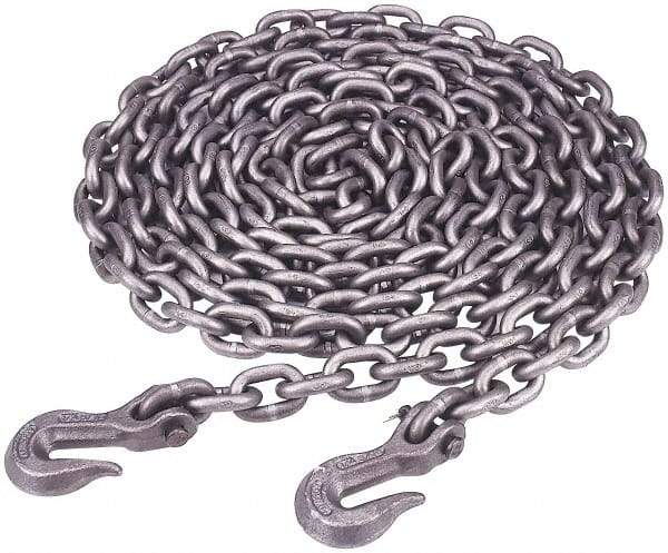 Peerless Chain - 20 Ft. Long, 5400 Lbs. Load Capacity, Carbon Steel Tie Down Chain - 43 Grade, 1.33 Inch Inside Long x 0.569 Inch Inside Wide - Industrial Tool & Supply
