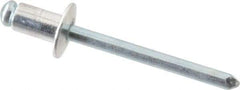 RivetKing - Size 62 Dome Head Aluminum Open End Blind Rivet - Steel Mandrel, 0.02" to 1/8" Grip, 3/8" Head Diam, 0.192" to 0.196" Hole Diam, 0.325" Length Under Head, 3/16" Body Diam - Industrial Tool & Supply
