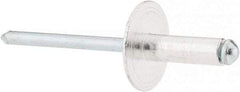 RivetKing - Size 66 Large Flange Dome Head Aluminum Open End Blind Rivet - Steel Mandrel, 0.251" to 3/8" Grip, 5/8" Head Diam, 0.192" to 0.196" Hole Diam, 0.575" Length Under Head, 3/16" Body Diam - Industrial Tool & Supply