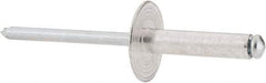 RivetKing - Size 610 Large Flange Dome Head Aluminum Open End Blind Rivet - Steel Mandrel, 0.501" to 5/8" Grip, 5/8" Head Diam, 0.192" to 0.196" Hole Diam, 0.825" Length Under Head, 3/16" Body Diam - Industrial Tool & Supply