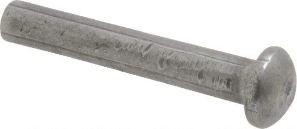 RivetKing - 1/8" Body Diam, Round Uncoated Steel Solid Rivet - 3/4" Length Under Head - Industrial Tool & Supply