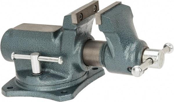 Wilton - 2-1/2" Jaw Width, 2-1/8" Opening Capacity, 1-3/4" Throat Depth, Steel Swivel Bench Vise - Bolt Down Base Attachment, 9.4" Long x 5.7" Wide x 4.9" High - Industrial Tool & Supply