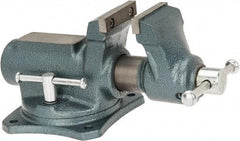Wilton - 2-1/2" Jaw Width, 2-1/8" Opening Capacity, 1-3/4" Throat Depth, Steel Swivel Bench Vise - Bolt Down Base Attachment, 9.4" Long x 5.7" Wide x 4.9" High - Industrial Tool & Supply