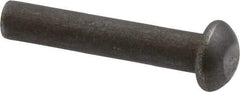 RivetKing - 3/16" Body Diam, Round Steel Solid Rivet - 1" Length Under Head - Industrial Tool & Supply