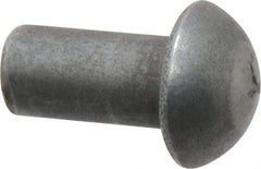 RivetKing - 1/4" Body Diam, Round Uncoated Steel Solid Rivet - 1/2" Length Under Head - Industrial Tool & Supply