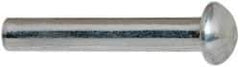 RivetKing - 1/8" Body Diam, Round Uncoated Aluminum Solid Rivet - 3/4" Length Under Head, Grade 1100F - Industrial Tool & Supply