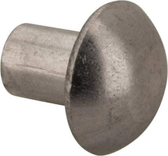 RivetKing - 3/16" Body Diam, Round Uncoated Aluminum Solid Rivet - 1/4" Length Under Head, Grade 1100F - Industrial Tool & Supply