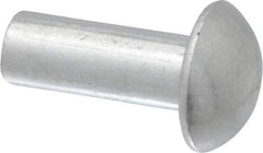 RivetKing - 3/16" Body Diam, Round Uncoated Aluminum Solid Rivet - 1/2" Length Under Head, Grade 1100F - Industrial Tool & Supply