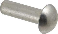 RivetKing - 3/16" Body Diam, Round Aluminum Solid Rivet - 5/8" Length Under Head, Grade 1100F - Industrial Tool & Supply