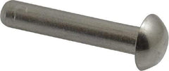RivetKing - 3/16" Body Diam, Round Aluminum Solid Rivet - 1" Length Under Head, Grade 1100F - Industrial Tool & Supply
