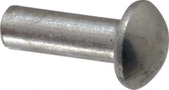 RivetKing - 1/4" Body Diam, Round Aluminum Solid Rivet - 3/4" Length Under Head, Grade 1100F - Industrial Tool & Supply
