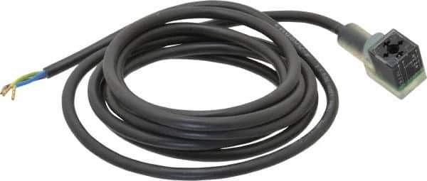 Parker - Solenoid Valve Lighted 3 Pin Connector - Use with B Series Body Ported Valves - Industrial Tool & Supply