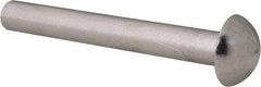 RivetKing - 1/4" Body Diam, Round Aluminum Solid Rivet - 2" Length Under Head, Grade 1100F - Industrial Tool & Supply