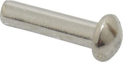RivetKing - 1/8" Body Diam, Round Uncoated Stainless Steel Solid Rivet - 1/2" Length Under Head, Grade 18-8 - Industrial Tool & Supply