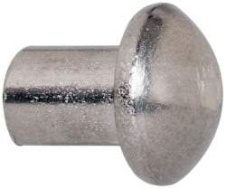 RivetKing - 3/16" Body Diam, Round Uncoated Stainless Steel Solid Rivet - 1/4" Length Under Head, Grade 18-8 - Industrial Tool & Supply