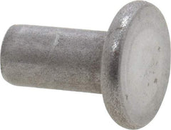 RivetKing - 1/8" Body Diam, Flat Uncoated Steel Solid Rivet - 1/4" Length Under Head - Industrial Tool & Supply
