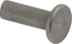 RivetKing - 1/8" Body Diam, Flat Uncoated Steel Solid Rivet - 3/8" Length Under Head - Industrial Tool & Supply