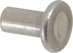 RivetKing - 1/4" Body Diam, Flat Uncoated Steel Solid Rivet - 1/2" Length Under Head - Industrial Tool & Supply