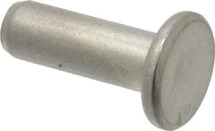 RivetKing - 1/4" Body Diam, Flat Uncoated Steel Solid Rivet - 3/4" Length Under Head - Industrial Tool & Supply