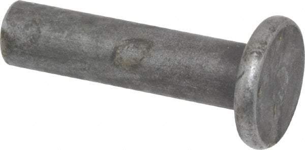 RivetKing - 1/4" Body Diam, Flat Steel Solid Rivet - 1" Length Under Head - Industrial Tool & Supply