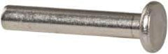 RivetKing - 1/8" Body Diam, Flat Uncoated Aluminum Solid Rivet - 3/4" Length Under Head, Grade 1100F - Industrial Tool & Supply
