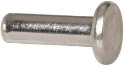 RivetKing - 5/32" Body Diam, Flat Aluminum Solid Rivet - 1/2" Length Under Head, Grade 1100F - Industrial Tool & Supply