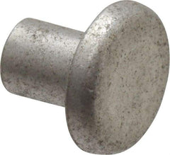 RivetKing - 3/16" Body Diam, Flat Uncoated Aluminum Solid Rivet - 1/4" Length Under Head, Grade 1100F - Industrial Tool & Supply