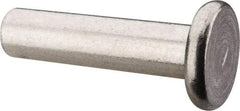 RivetKing - 1/4" Body Diam, Flat Uncoated Aluminum Solid Rivet - 1" Length Under Head, Grade 1100F - Industrial Tool & Supply
