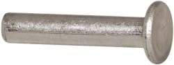 RivetKing - 1/4" Body Diam, Flat Aluminum Solid Rivet - 1-1/4" Length Under Head, Grade 1100F - Industrial Tool & Supply