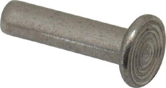 RivetKing - 1/8" Body Diam, Flat Uncoated Stainless Steel Solid Rivet - 1/2" Length Under Head, Grade 18-8 - Industrial Tool & Supply