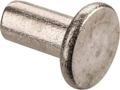 RivetKing - 3/16" Body Diam, Flat Stainless Steel Solid Rivet - 3/8" Length Under Head, Grade 18-8 - Industrial Tool & Supply