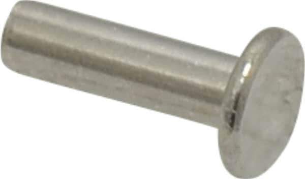 RivetKing - 3/16" Body Diam, Round Uncoated Stainless Steel Solid Rivet - 5/8" Length Under Head, Grade 18-8 - Industrial Tool & Supply