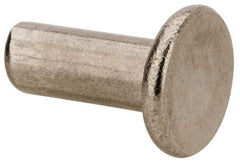 RivetKing - 1/4" Body Diam, Flat Uncoated Stainless Steel Solid Rivet - 5/8" Length Under Head, Grade 18-8 - Industrial Tool & Supply
