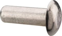 RivetKing - 1/8" Body Diam, Universal Uncoated Aluminum Solid Rivet - 3/8" Length Under Head, Grade 1100F - Industrial Tool & Supply