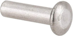 RivetKing - 1/8" Body Diam, Universal Uncoated Aluminum Solid Rivet - 1/2" Length Under Head, Grade 1100F - Industrial Tool & Supply