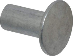 RivetKing - 1/4" Body Diam, Universal Uncoated Aluminum Solid Rivet - 1/2" Length Under Head, Grade 1100F - Industrial Tool & Supply