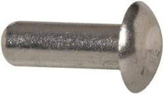 RivetKing - 1/4" Body Diam, Universal Uncoated Aluminum Solid Rivet - 3/4" Length Under Head, Grade 1100F - Industrial Tool & Supply