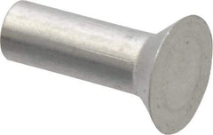 RivetKing - 1/8" Body Diam, Countersunk Uncoated Aluminum Solid Rivet - 3/8" Length Under Head, Grade 1100F, 90° Countersunk Head Angle - Industrial Tool & Supply