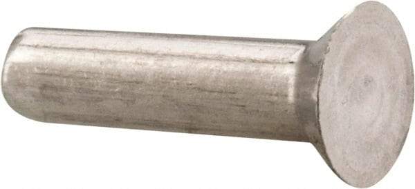 RivetKing - 1/8" Body Diam, Countersunk Uncoated Aluminum Solid Rivet - 1/2" Length Under Head, Grade 1100F, 78° Countersunk Head Angle - Industrial Tool & Supply