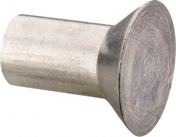 RivetKing - 3/16" Body Diam, Countersunk Aluminum Solid Rivet - 3/8" Length Under Head, Grade 1100F, 78° Countersunk Head Angle - Industrial Tool & Supply