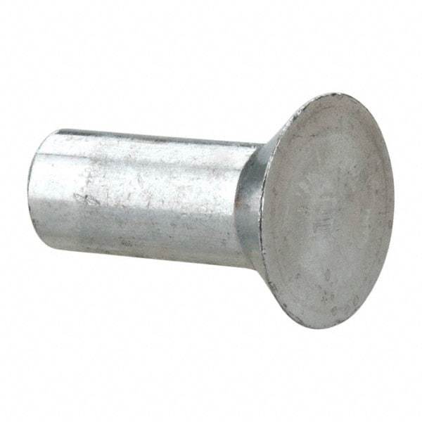 RivetKing - 3/16" Body Diam, Countersunk Uncoated Aluminum Solid Rivet - 1/2" Length Under Head, Grade 1100F, 78° Countersunk Head Angle - Industrial Tool & Supply