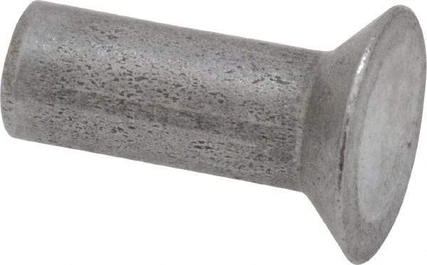 RivetKing - 3/16" Body Diam, Countersunk Uncoated Steel Solid Rivet - 1/2" Length Under Head, 90° Countersunk Head Angle - Industrial Tool & Supply