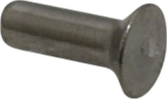 RivetKing - 1/8" Body Diam, Countersunk Uncoated Stainless Steel Solid Rivet - 3/8" Length Under Head, Grade 18-8, 90° Countersunk Head Angle - Industrial Tool & Supply
