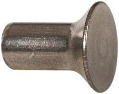 RivetKing - 3/16" Body Diam, Countersunk Uncoated Stainless Steel Solid Rivet - 3/8" Length Under Head, Grade 18-8, 90° Countersunk Head Angle - Industrial Tool & Supply