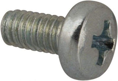 Value Collection - M2.5x0.45, 5mm Length Under Head Phillips Drive Machine Screw - Pan Head, Grade 4.8 Steel, Zinc-Plated Finish, Without Washer - Industrial Tool & Supply