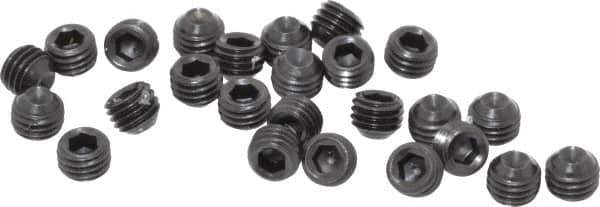 Holo-Krome - 1/4-28 UNF, 3/16" OAL, Cup Point Set Screw - Grade 8 Alloy Steel, 1/8" Key - Industrial Tool & Supply