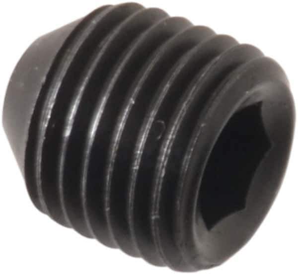 Holo-Krome - 3/8-24 UNF, 3/8" OAL, Cup Point Set Screw - Grade 8 Alloy Steel, 3/16" Key - Industrial Tool & Supply
