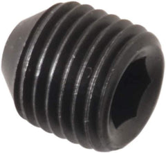 Holo-Krome - 3/8-24 UNF, 3/8" OAL, Cup Point Set Screw - Grade 8 Alloy Steel, 3/16" Key - Industrial Tool & Supply