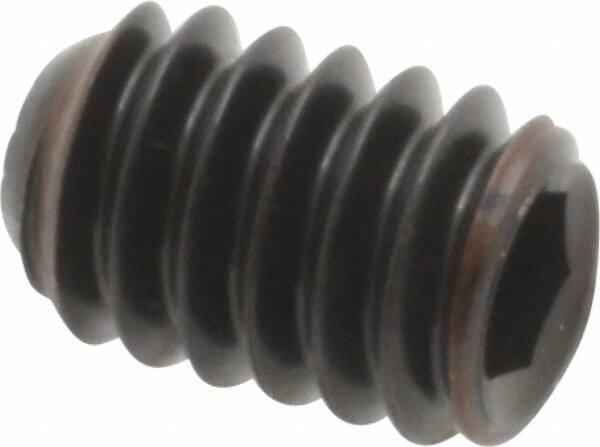 Holo-Krome - 1/4-20 UNC, 3/8" OAL, Internal Knurl Point Set Screw - Grade 8 Alloy Steel, 1/8" Key - Industrial Tool & Supply
